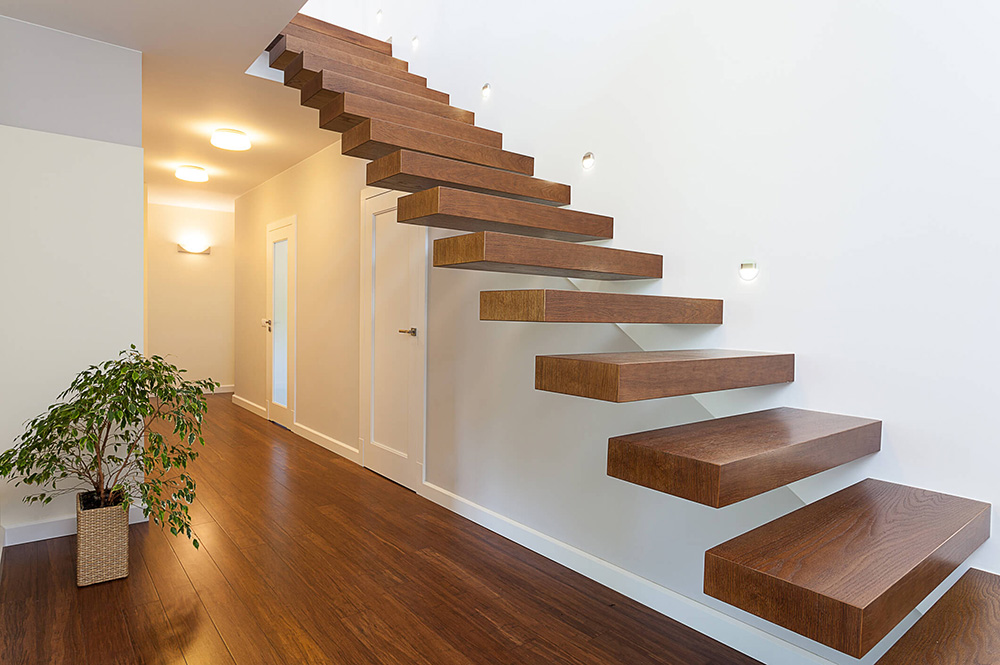 Escalera de madera moderna